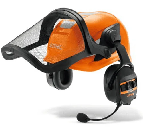 STIHL Advance X – Vent Procom Safety Chainsaw Helmet, BT Intercom Ear Defender and Spring Steel Mesh Visor