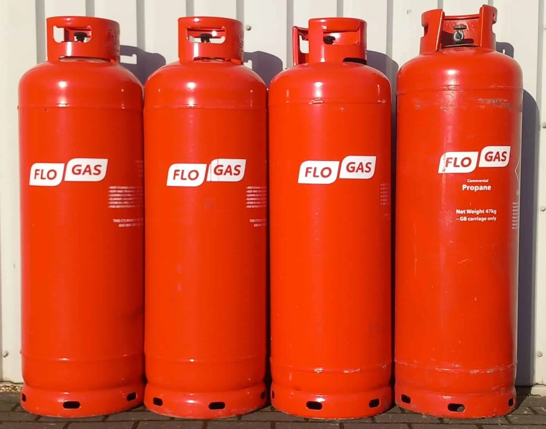 Flogas Four Pack 47kg Propane Bottled Gas Refill